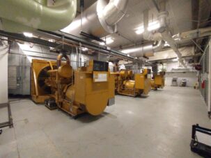 Emergency power room over office space